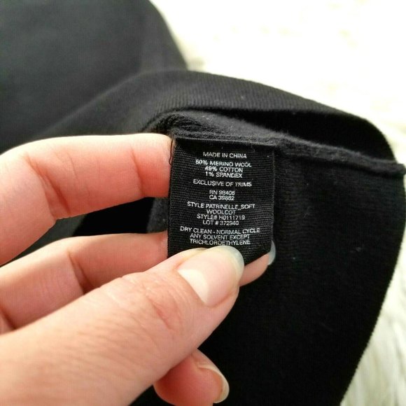 Theory Women's Patrinelle Lace-Up Black Merino Wool Sweater Dress Sz S S… - Picture 8 of 8